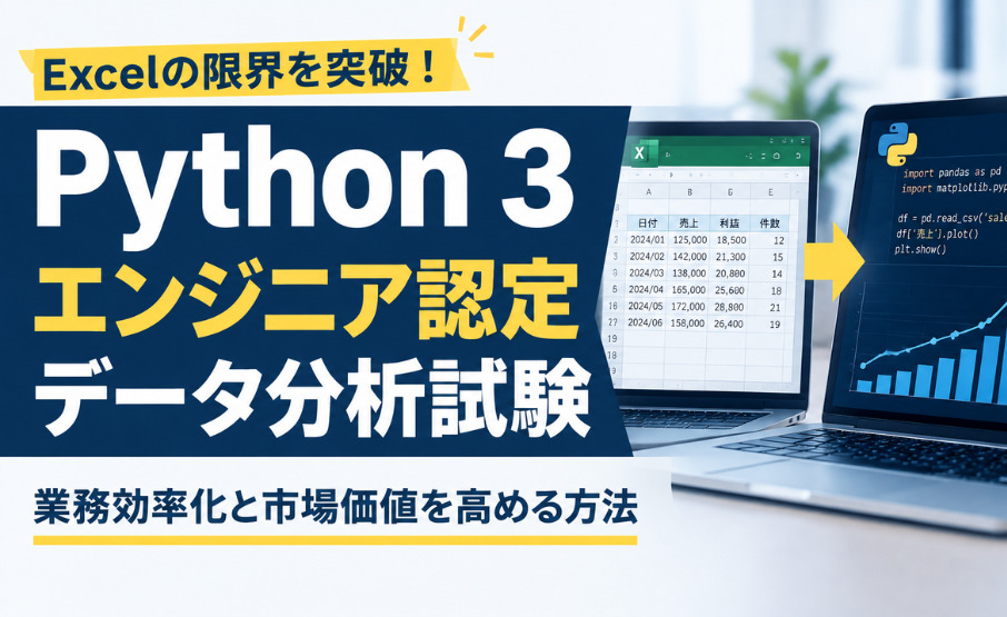 Excelの限界を突破!「Python 3 エンジニア認定データ分析試験」で業務効率化と市場価値を高める方法