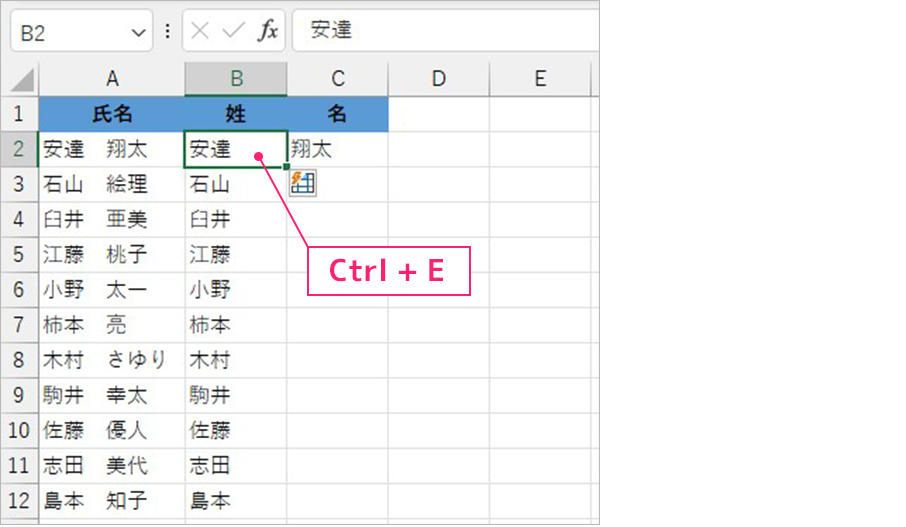 Ctrl+E使用後