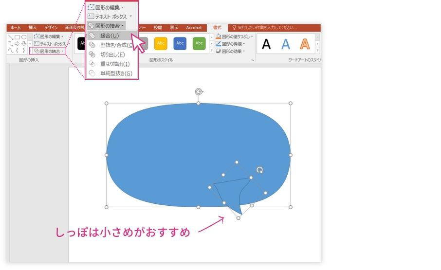 ④本体としっぽを合体