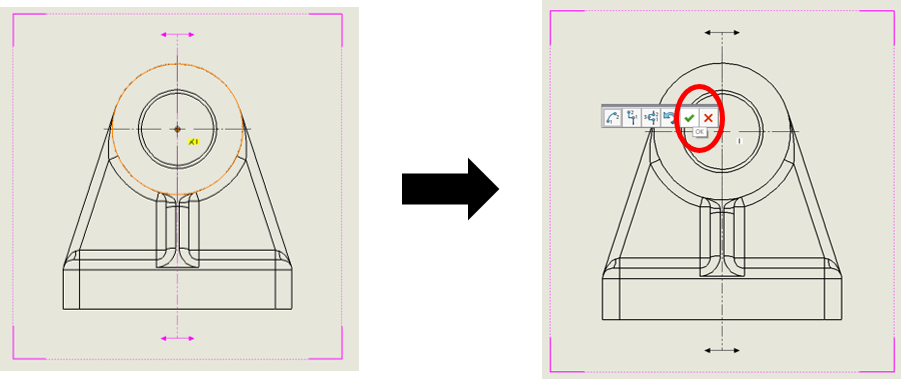 Solid Worksの2次元図面で断面図を追加する方法4