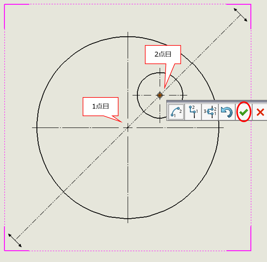 Solid Worksの2次元図面で断面図を追加する方法7