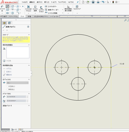 Solid Worksの2次元図面で断面図を追加する方法12