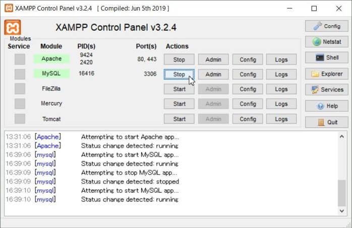 １、phpMyAdminからwinschoolデータベース、winテーブルを作成